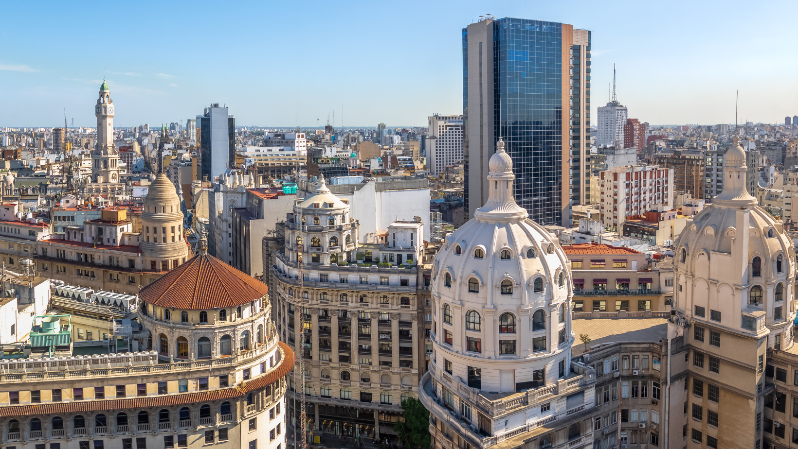 Aerial view of downtown Buenos Aires and Bencich Building Dome - Buenos Aires, Argentina by Diego Grandi