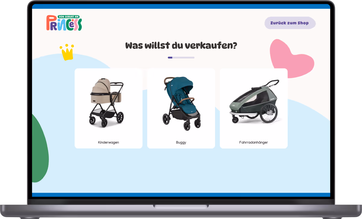 Princess Trade-In Portal für den Rückverkauf gebrauchter Kinderwagen, Buggys und Fahrradanhänger