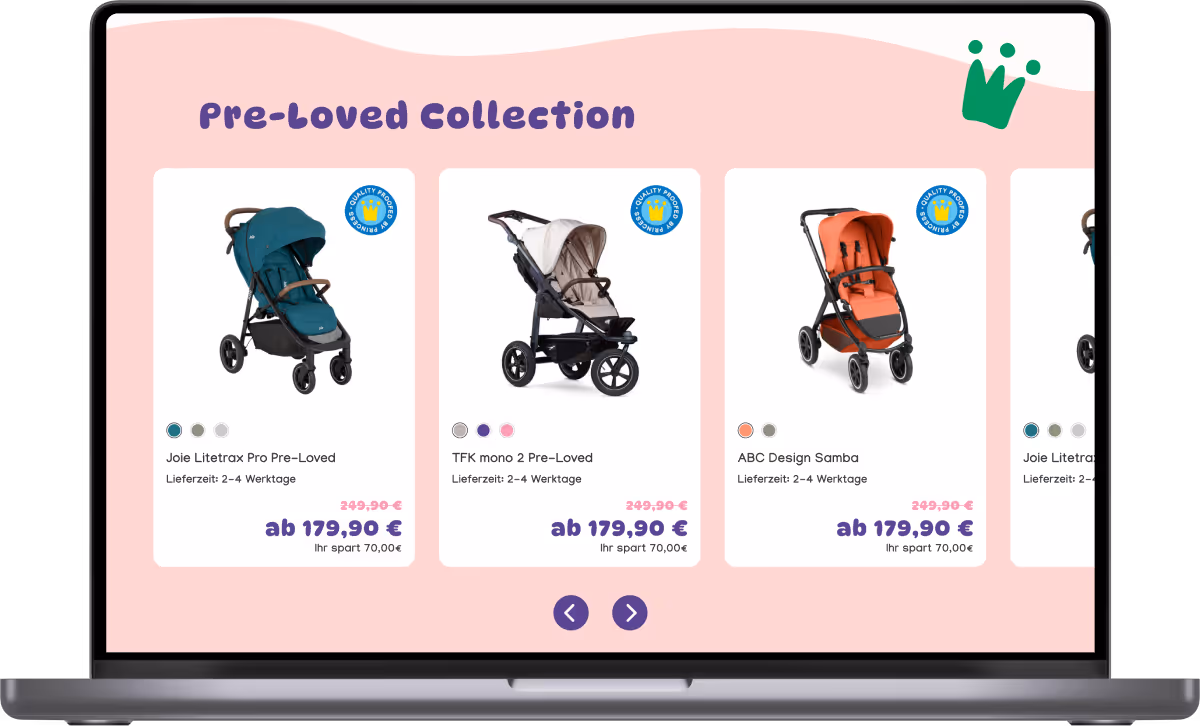 Princess Pre-Loved Kollektion mit generalüberholten Kinderwagen in neuwertigem Zustand zu wettbewerbsfähigen Preisen