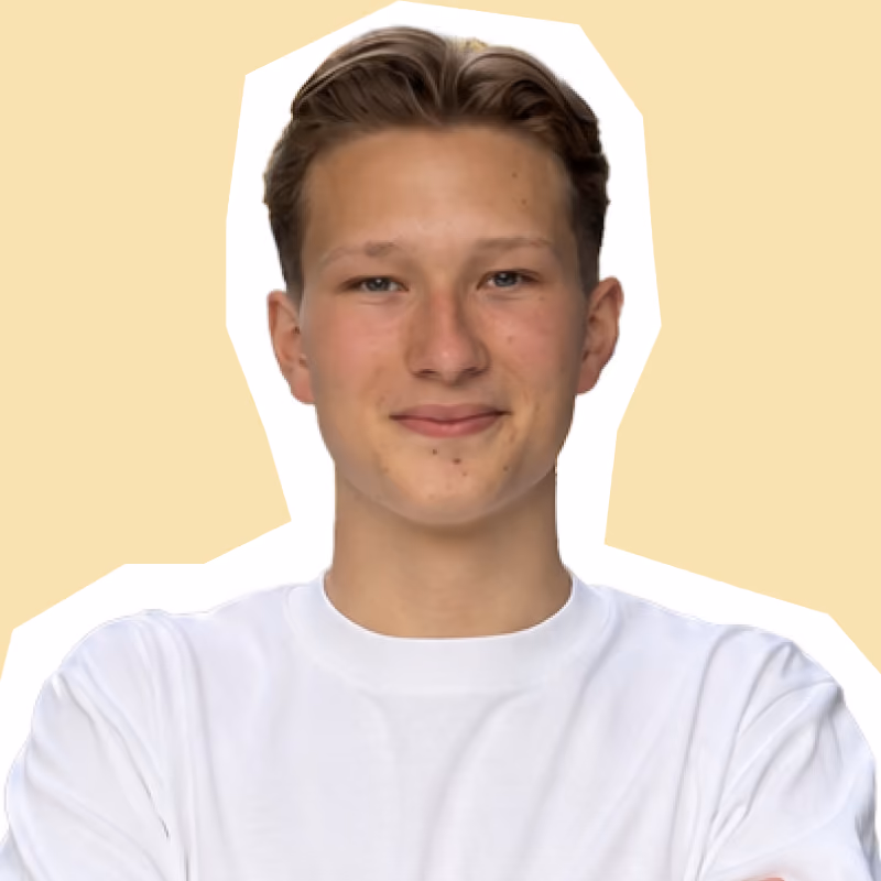 Linus Pastor, Founders Associate at koorvi, smiling in white shirt