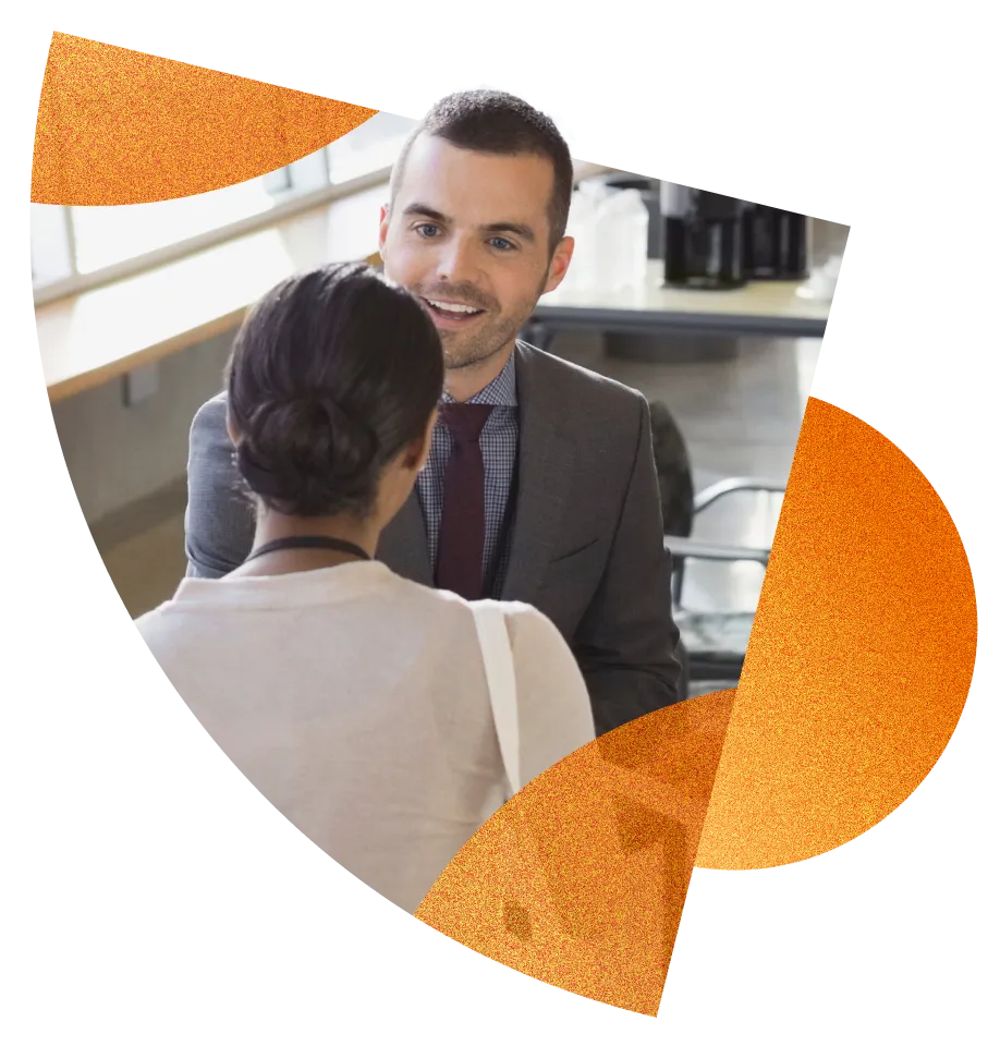 pendula graphic with office workers in conversation