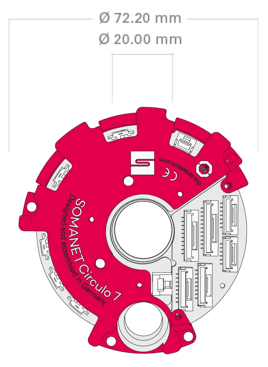 the dimensions of a somanet circulo 7 (outer radius 72mm, inner radius 20mm)