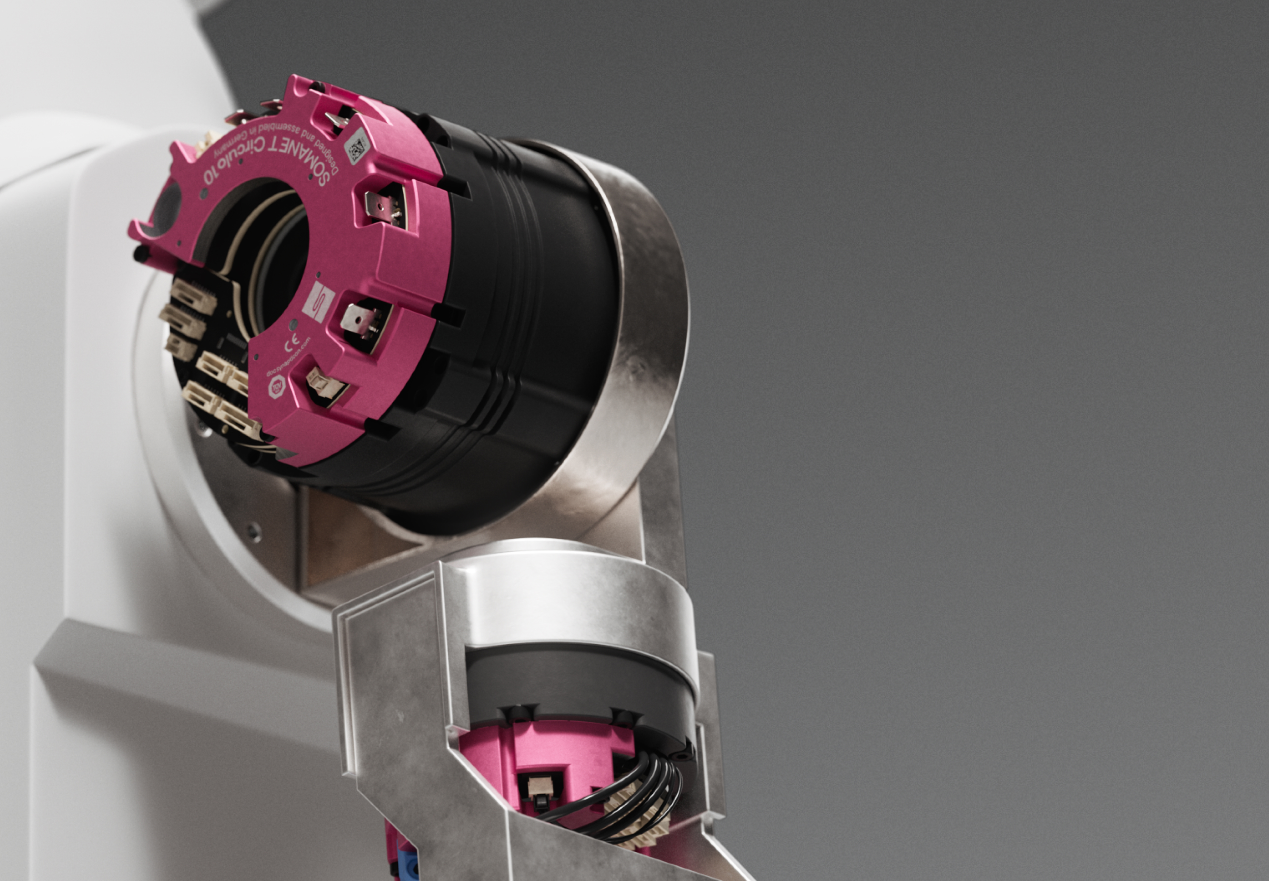 ACTILINK-JD actuator with integrated SOMANET drive on a humanoid robot's shoulder