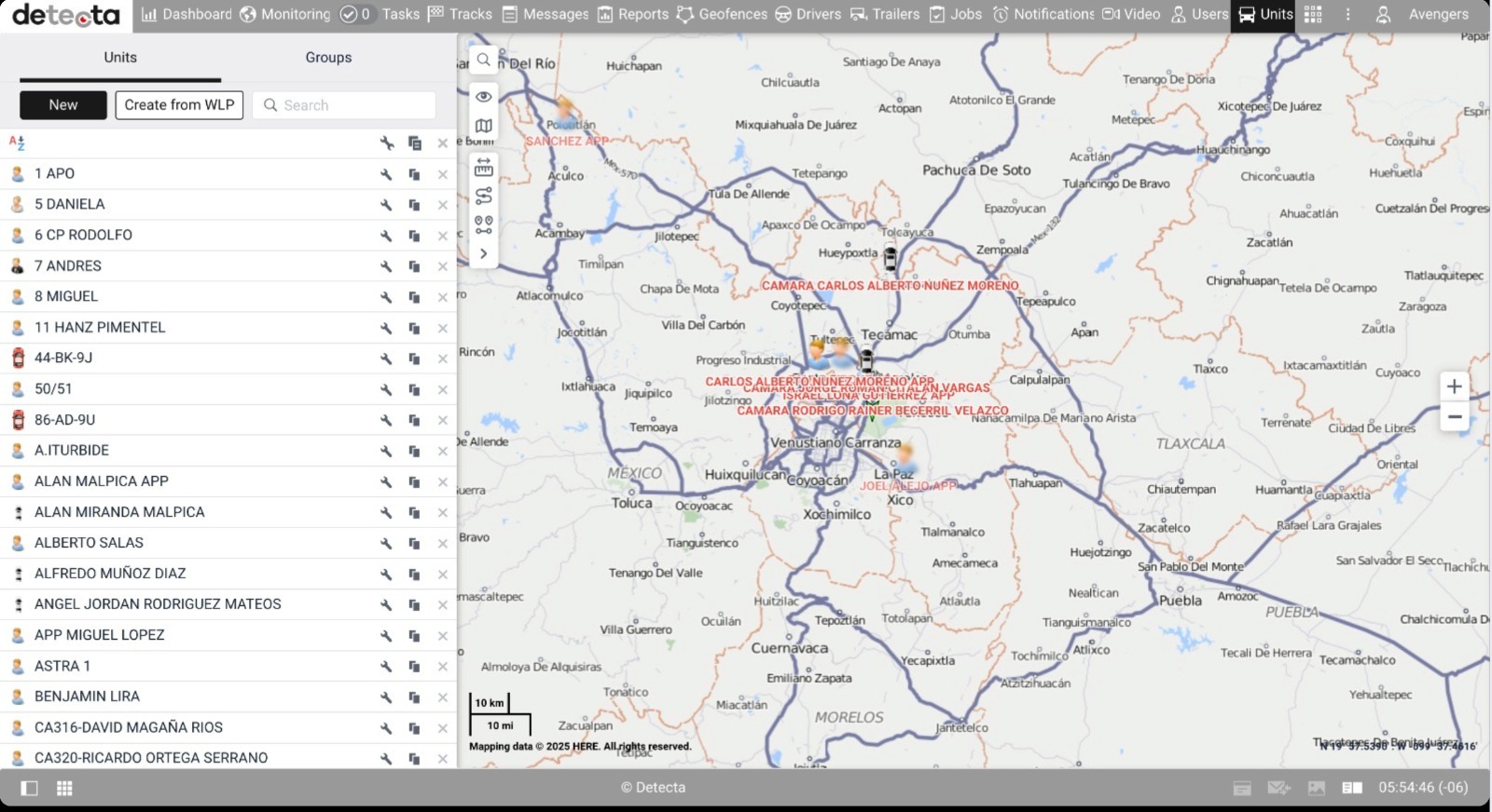 Detecta Security — mapa y monitoreo