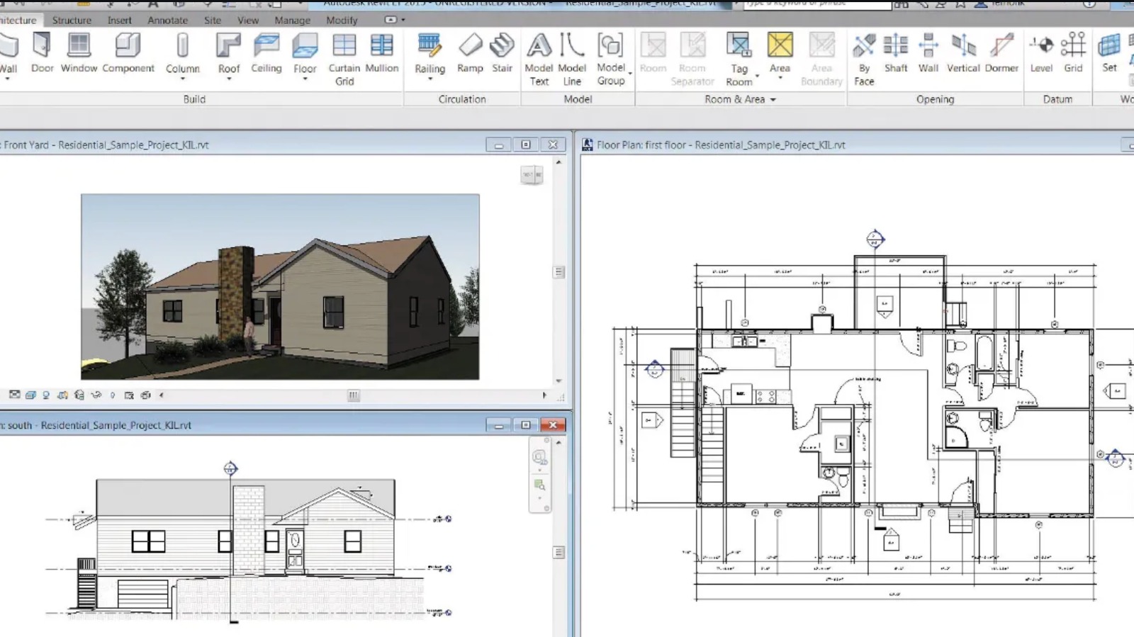 Proyecto AURA — vista de plano y Revit