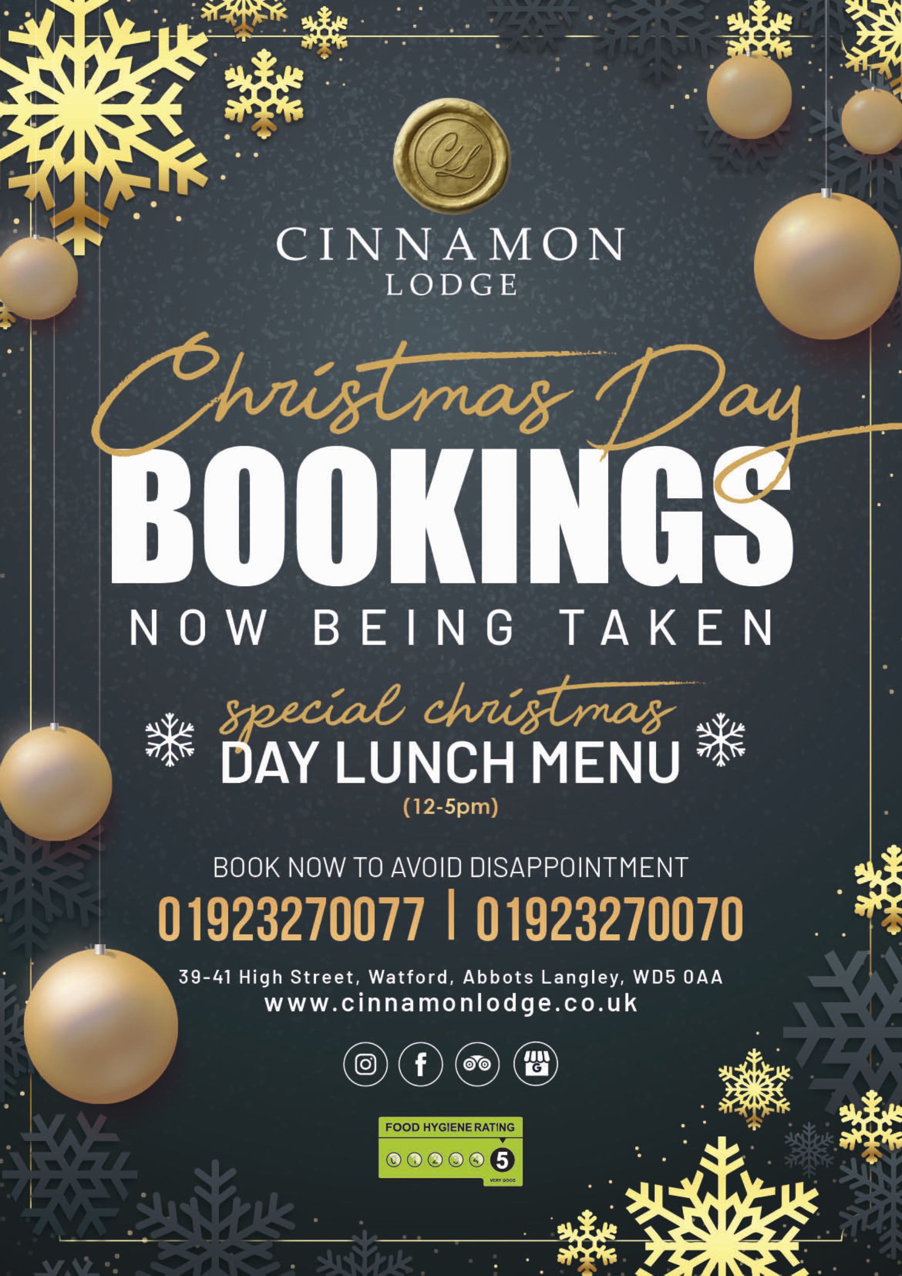 2-course Indian lunch at Cinnamon Lodge Abbots Langley with Butter Chicken, Lamb Madras, and vegetarian dishes