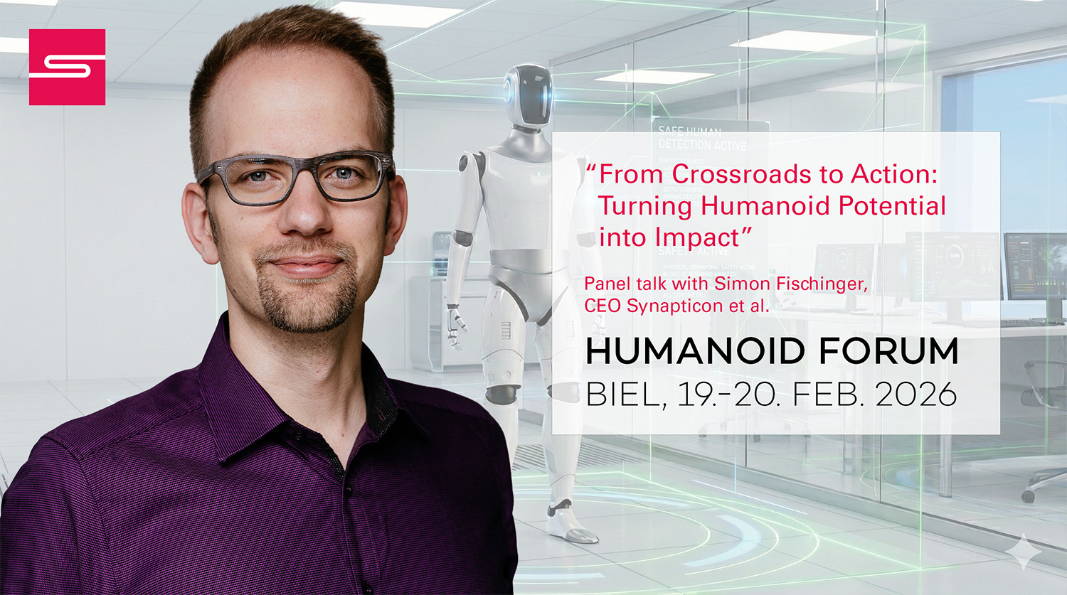Simon Fischinger CEO Synapticon Humanoid Forum Biel 2026