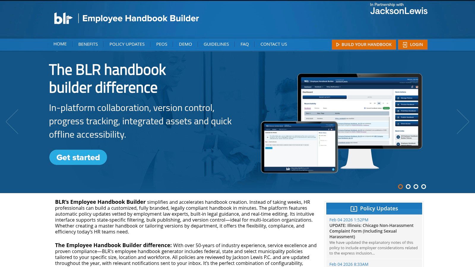 BLR Employee Handbook Builder (Jackson Lewis–vetted)