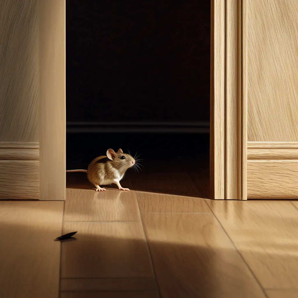 Souris dans un parquet