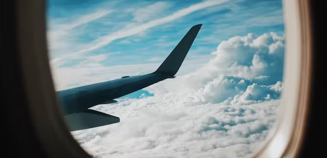 Photo représente un voyage en avion, un des facteur les plus communs de transmission des punaises de lit. Dans les avions il y a beaucoup de passage et donc risque important de punaises de lit sur les sièges.