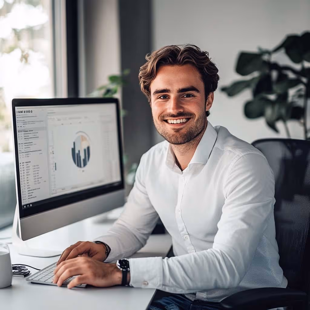 Man sitting at desk