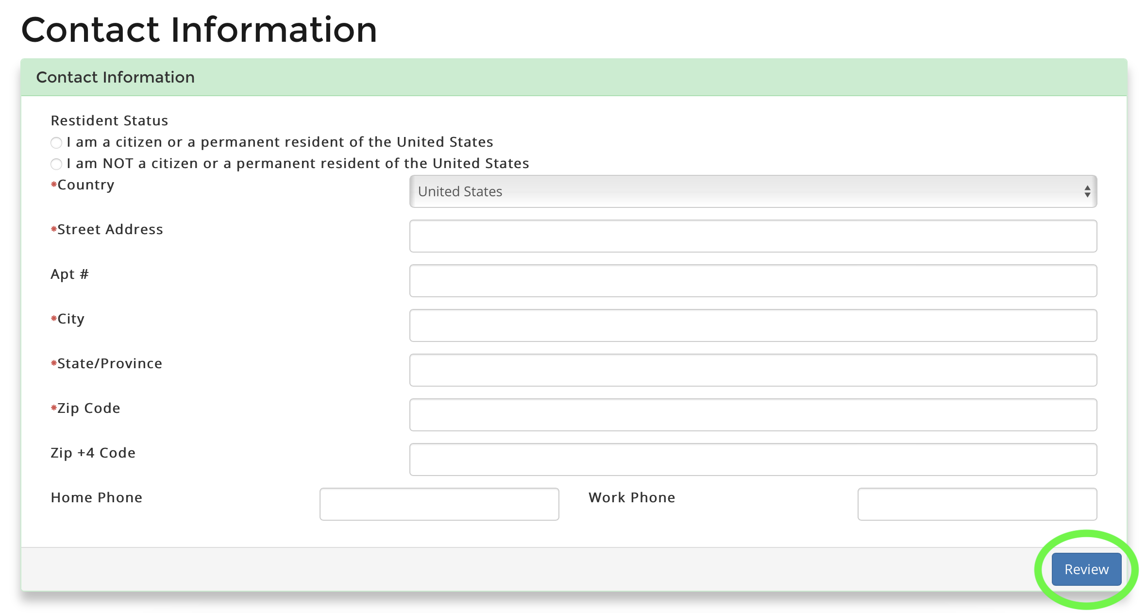 teach contact information screen