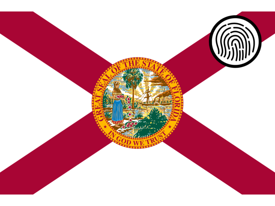 flag of Florida with fingerprint icon