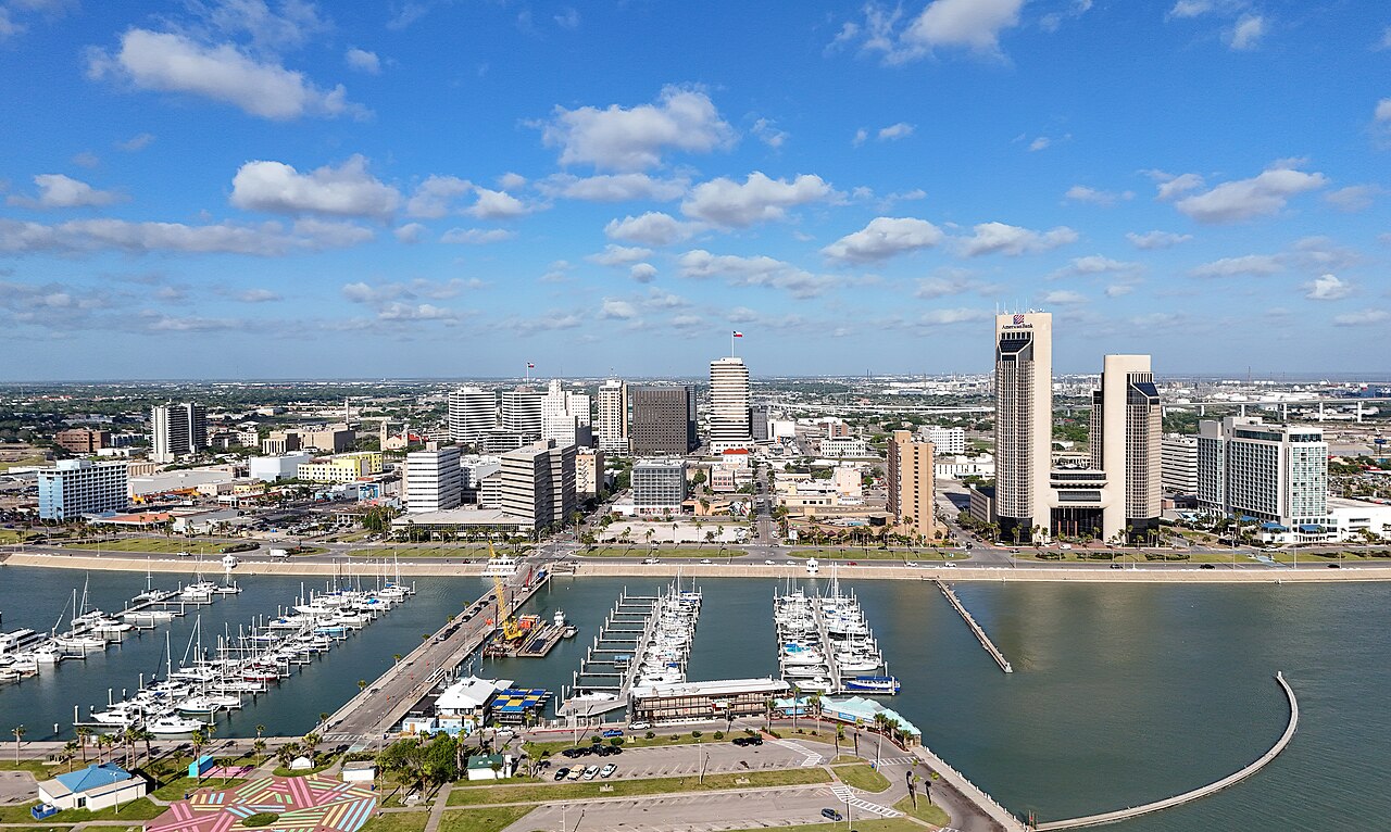 View of Corpus Christi, Texas; image attribution Wikipedia