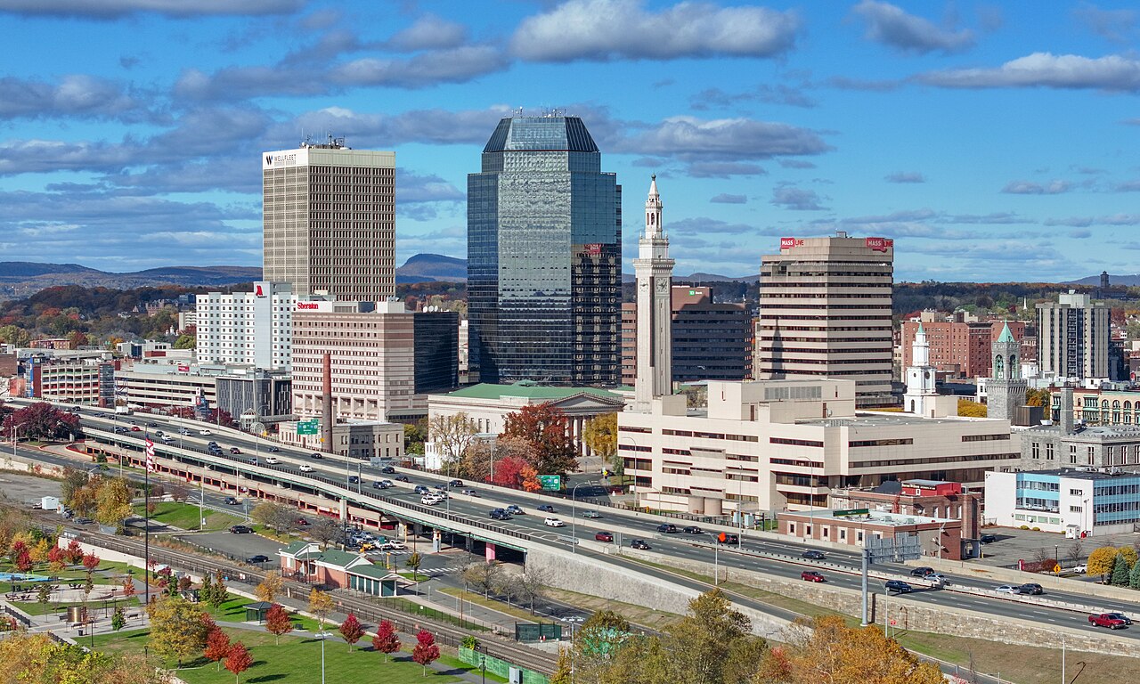 View of Springfield, Massachusetts; image attribution Wikimedia Commons