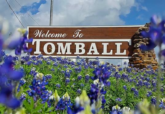 photo of welcome sign in Tomball, Texas; image attribution City of Tomball via Facebook