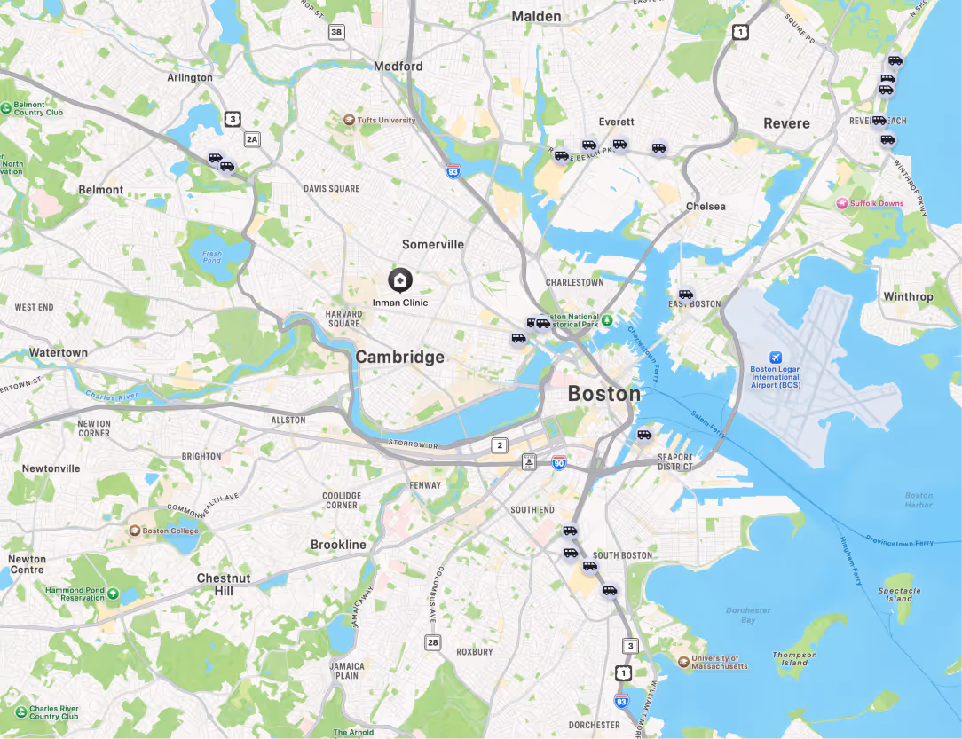 Onsite locations map