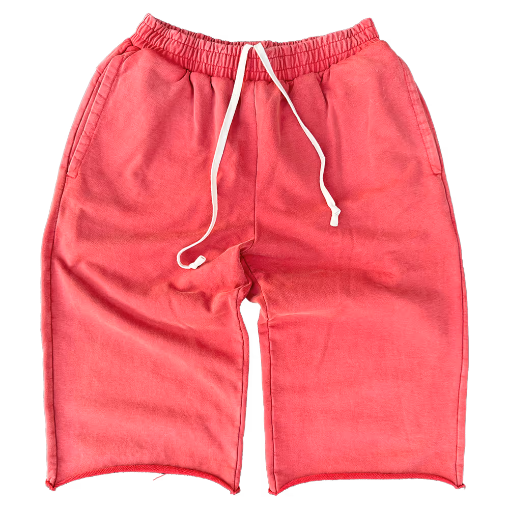 Rich, deep, and saturated. The Cherry Heirloom Sweatshorts bring heat with a vintage mineral wash over heavyweight cotton. The relaxed, below-the-knee cut and extra-long drawstrings make them stand out without trying too hard.