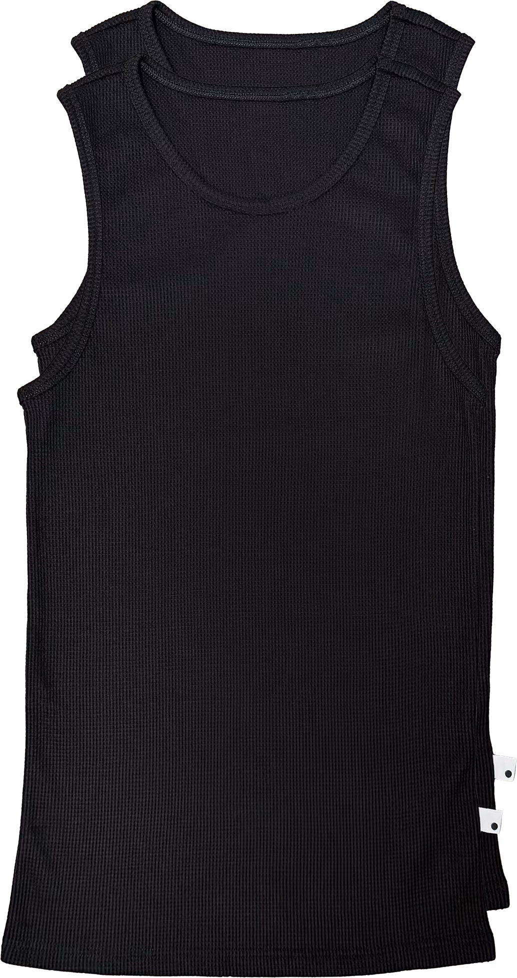 The Waffle Vest combines comfort and style with its waffle knit fabric and snug high collar. Crafted from a blend of cotton and spandex, this versatile tank offers a regular fit with an extended length, perfect for tucking in or creating a scrunch effect. Ideal for layering or wearing solo, it provides a sleek, modern look for everyday wear.
