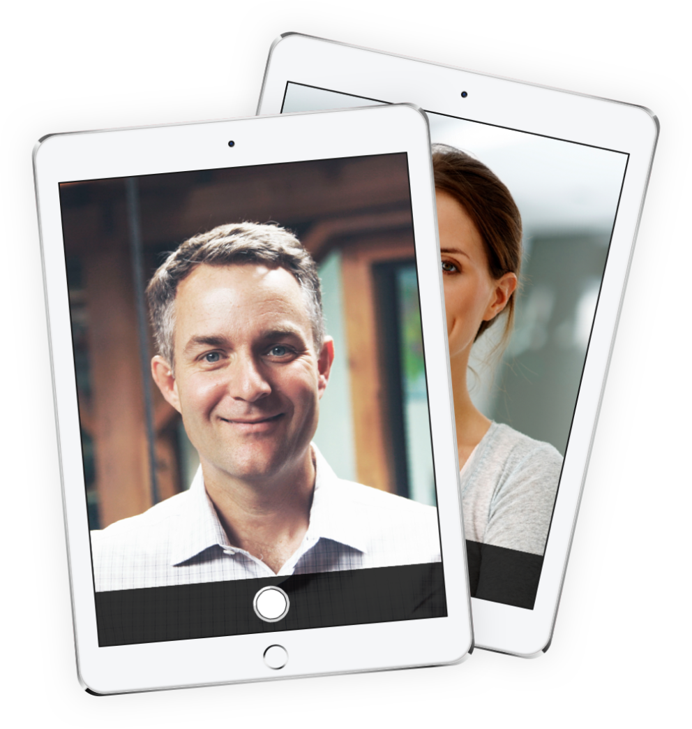 Ipad showing picture of a person