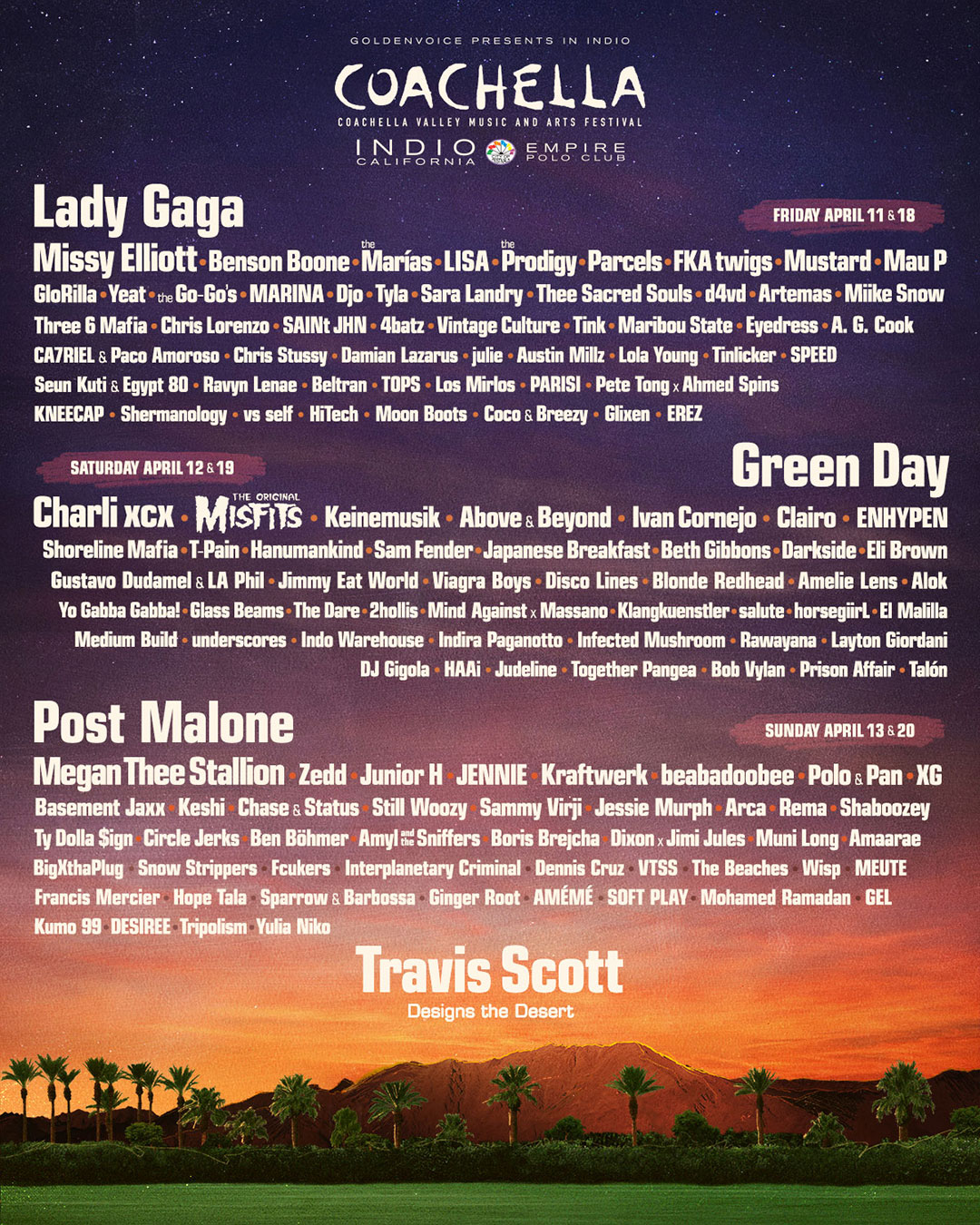 Coachella lineup poster