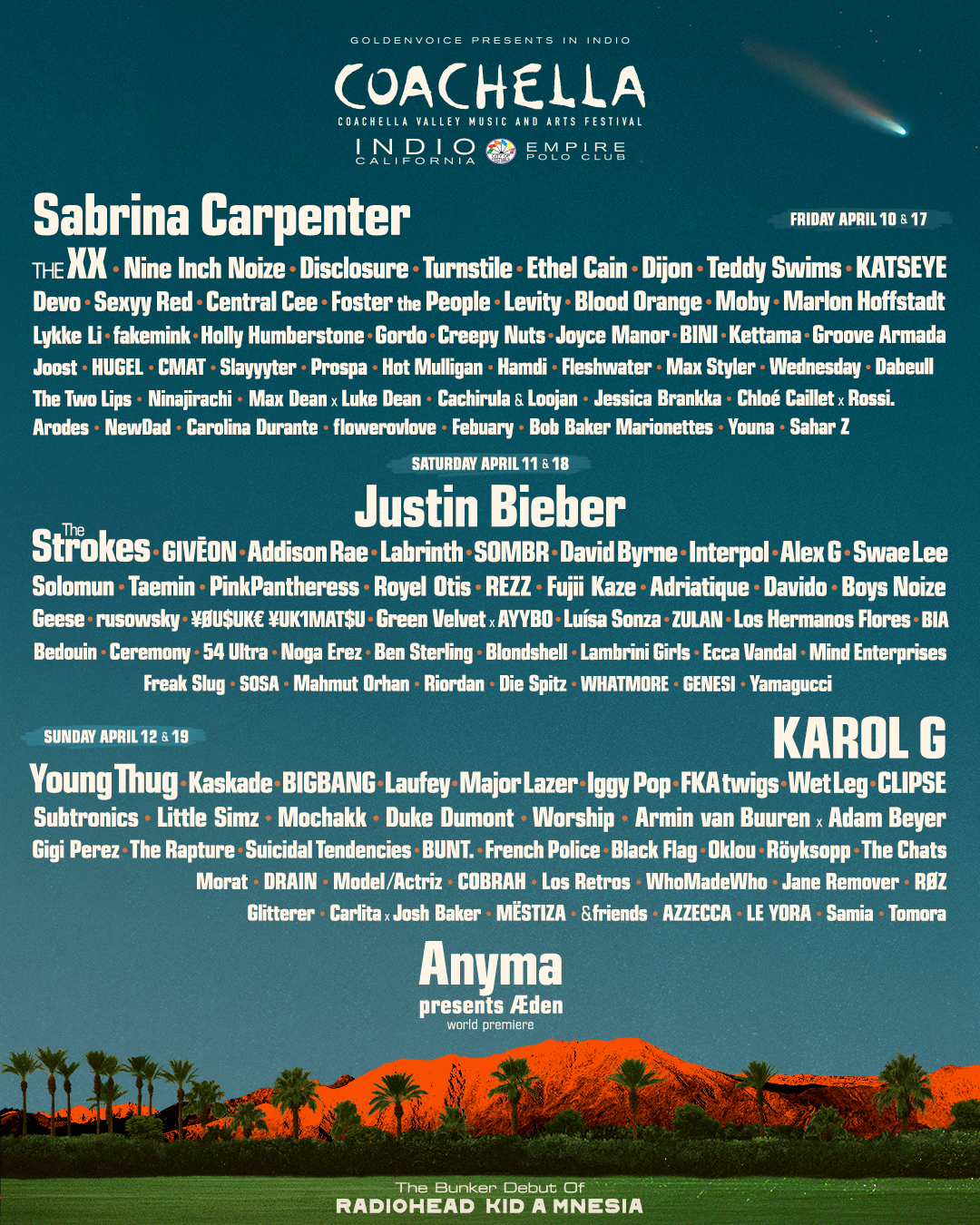 Coachella lineup poster