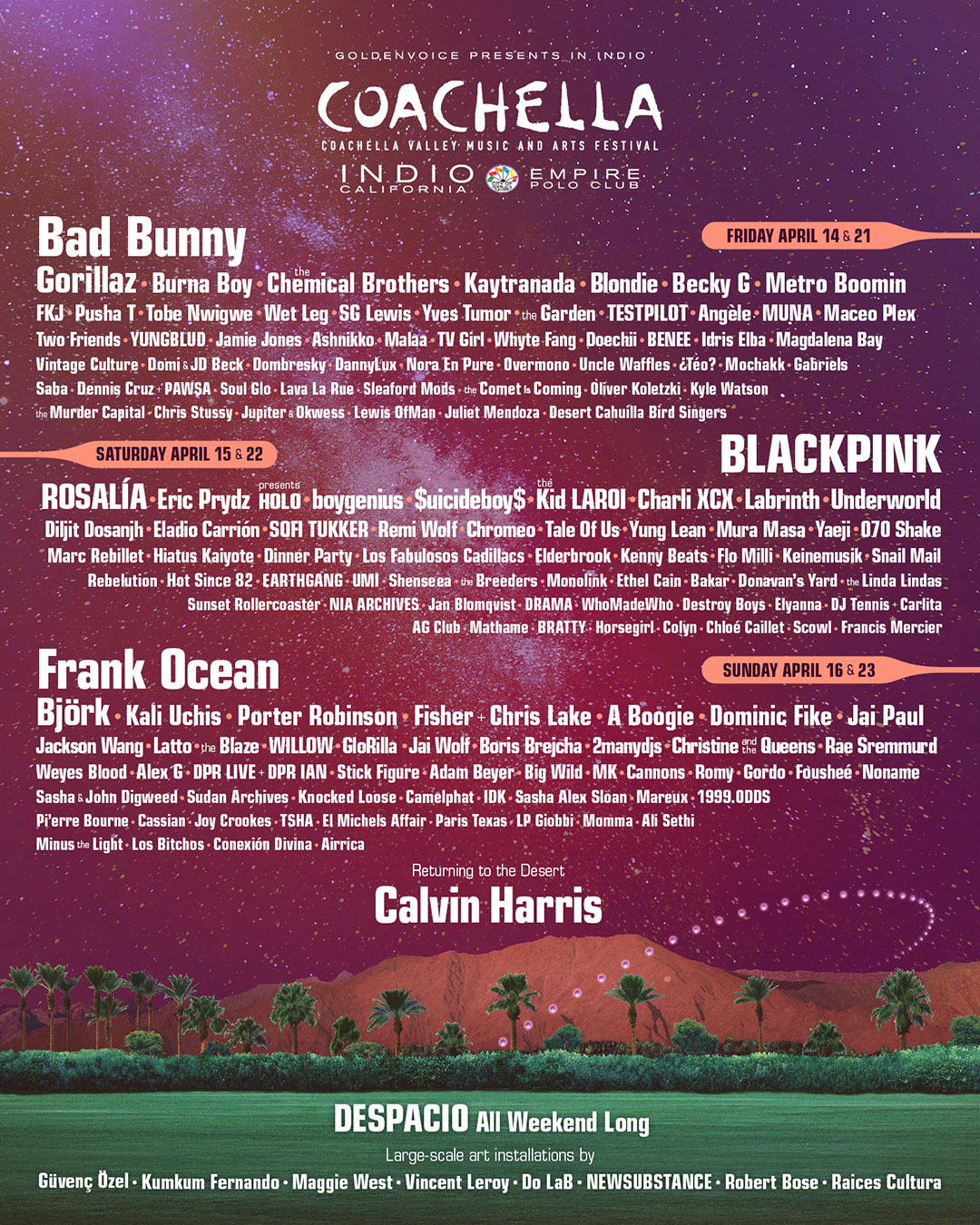 Coachella lineup poster