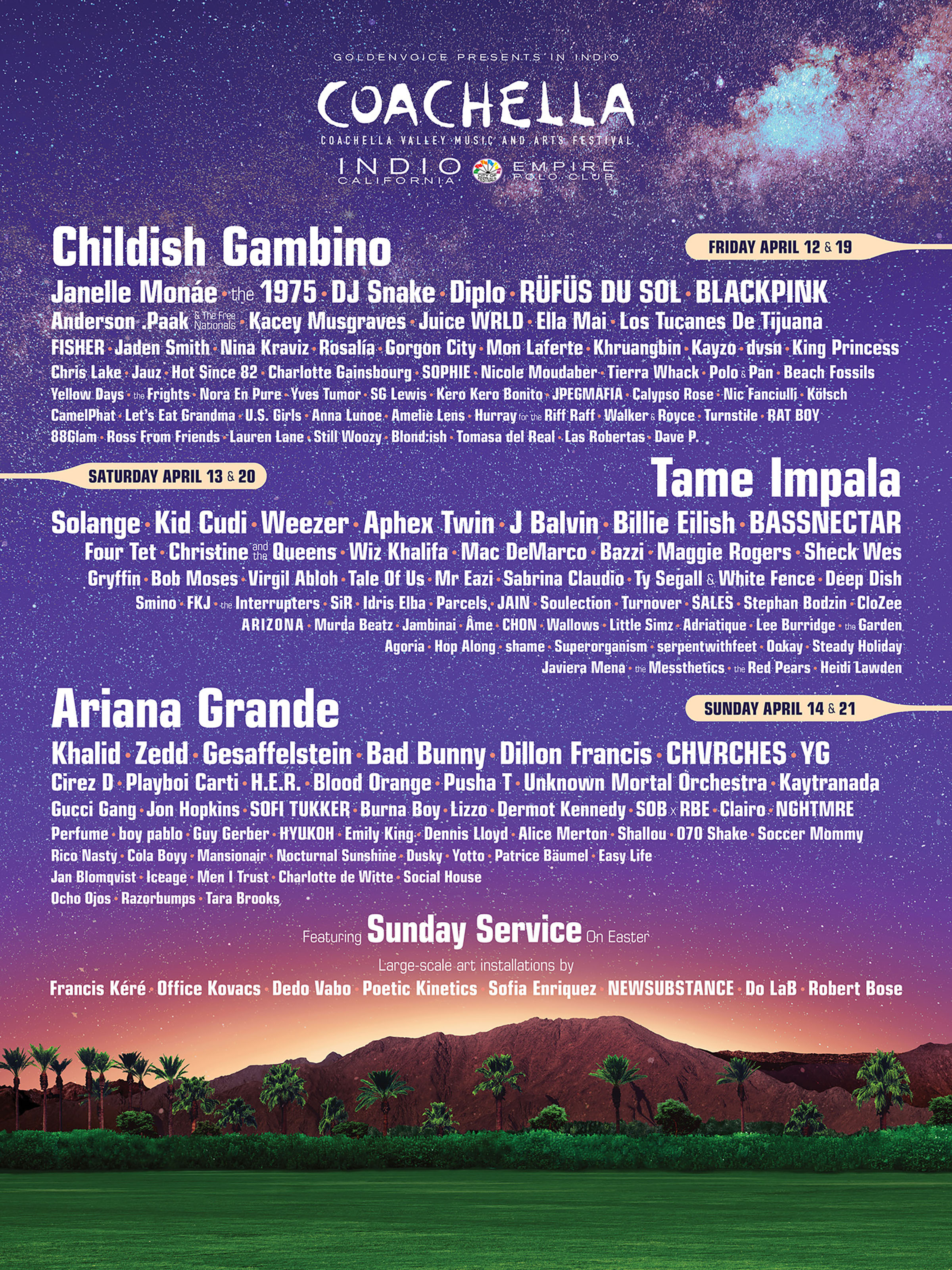 Coachella lineup poster