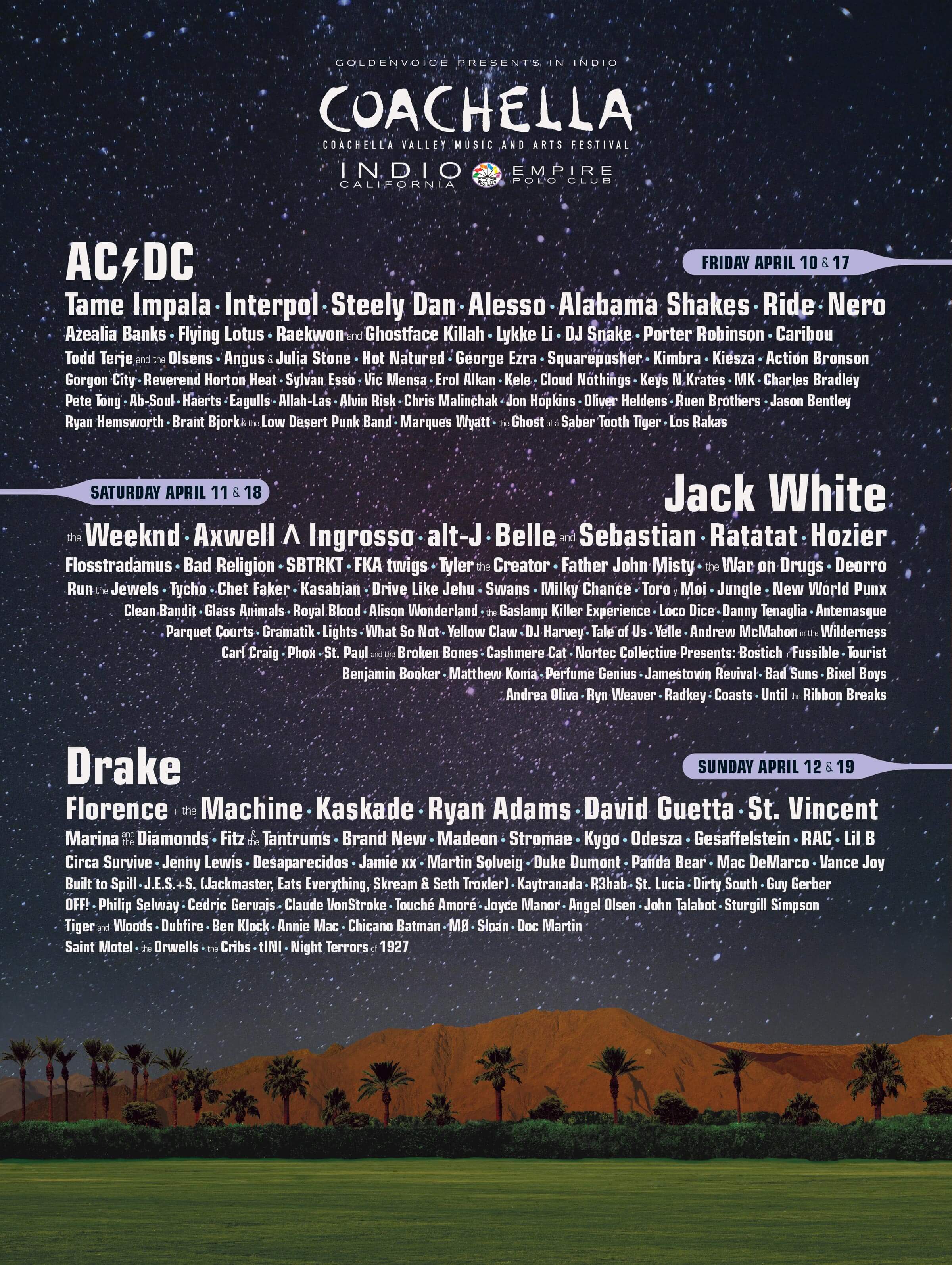 Coachella lineup poster