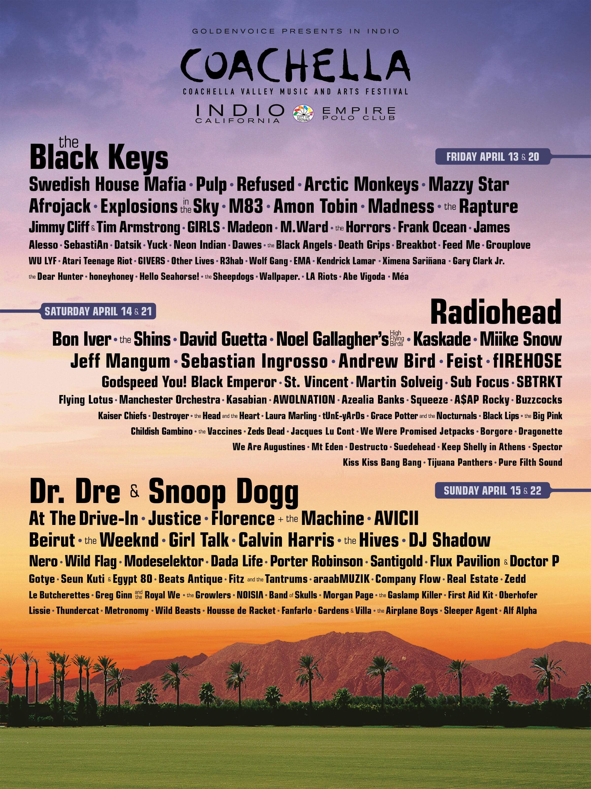 Coachella lineup poster
