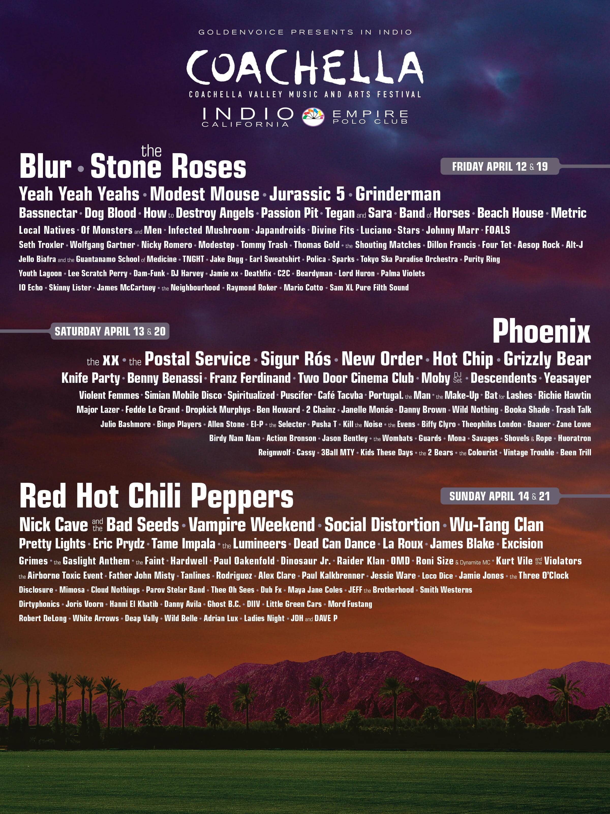 Coachella lineup poster