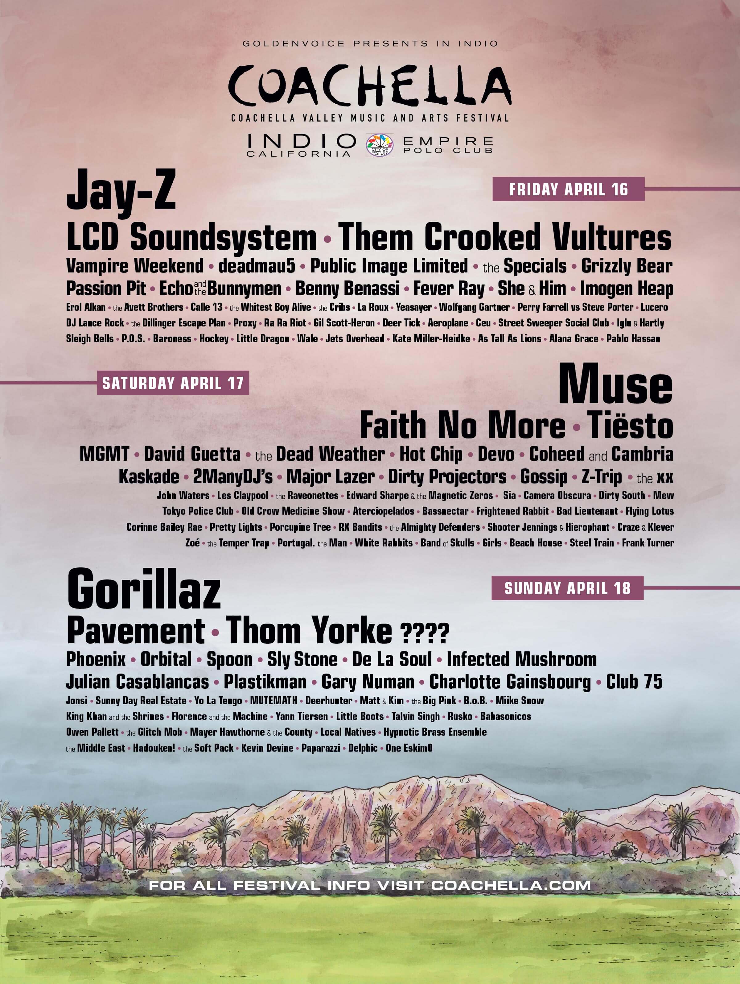 Coachella lineup poster