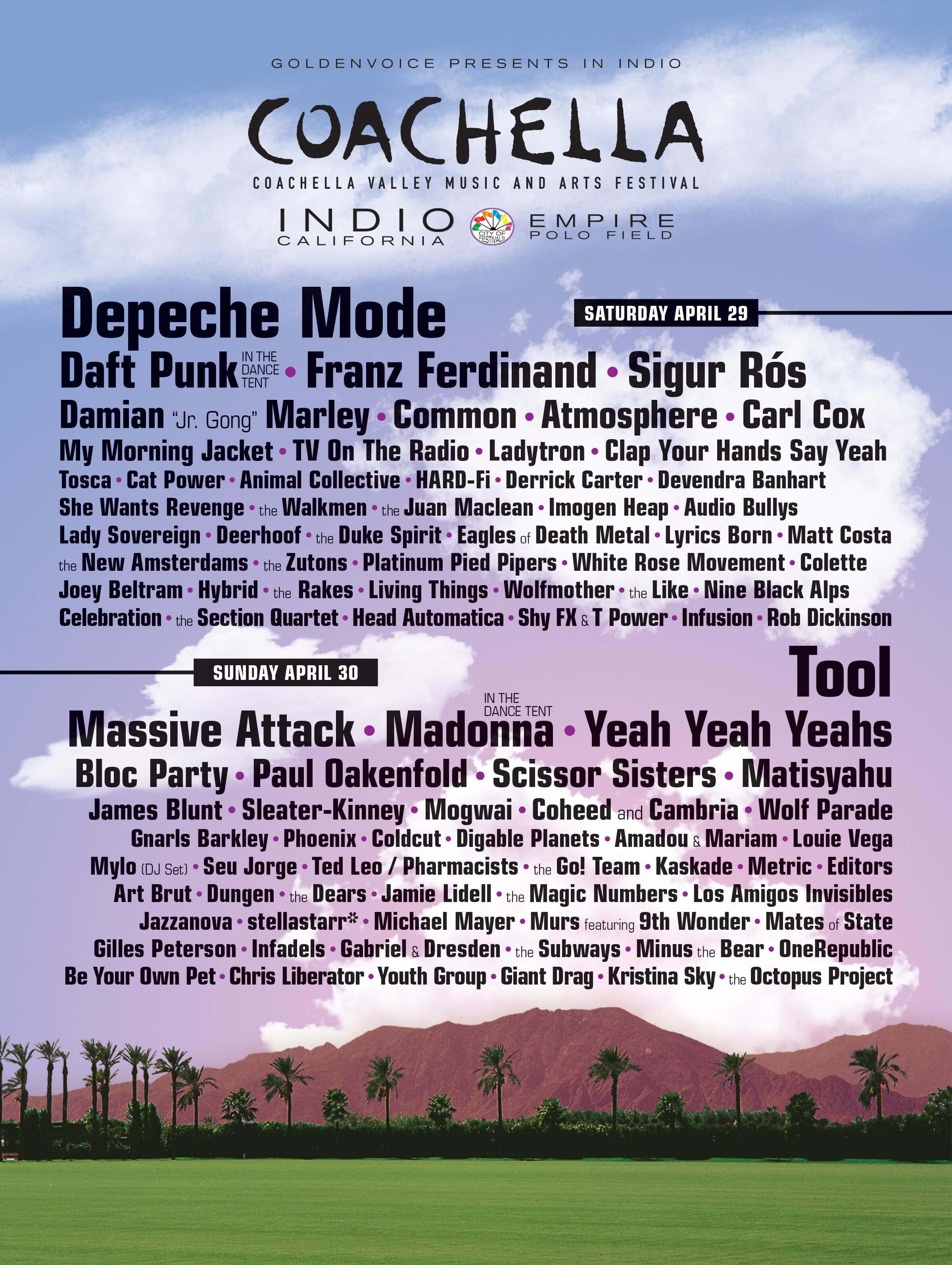 Coachella lineup poster