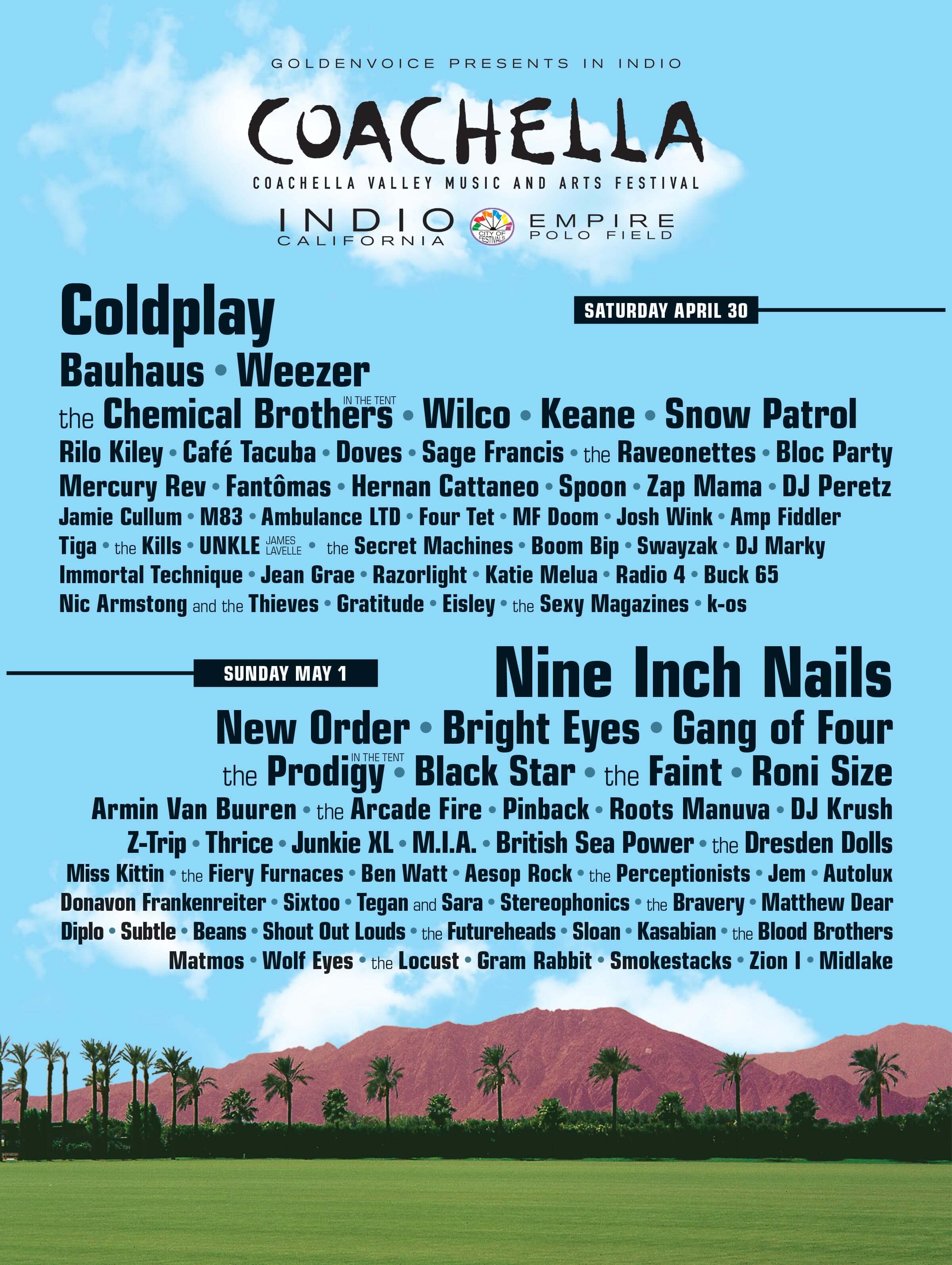 Coachella lineup poster