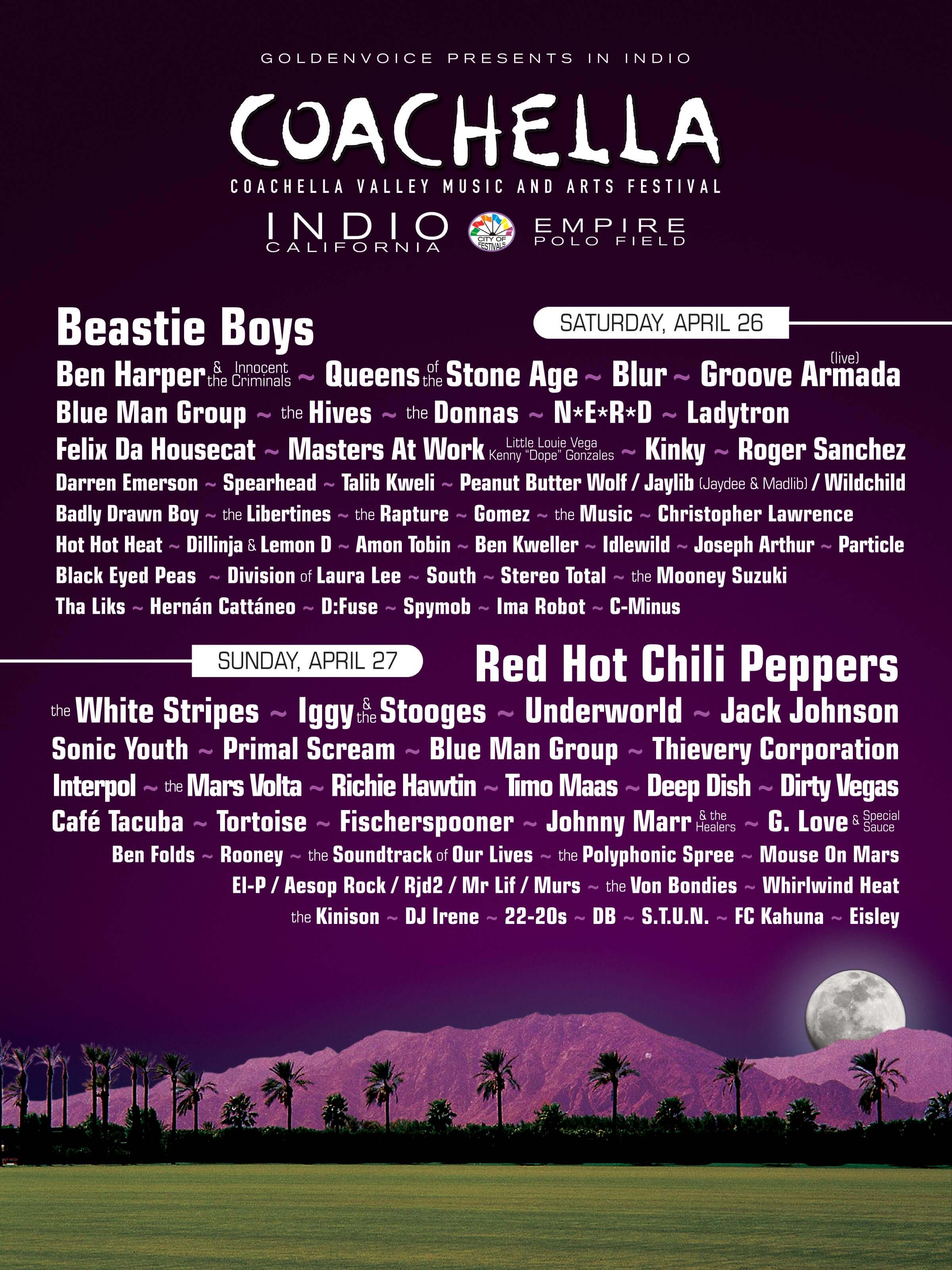 Coachella lineup poster