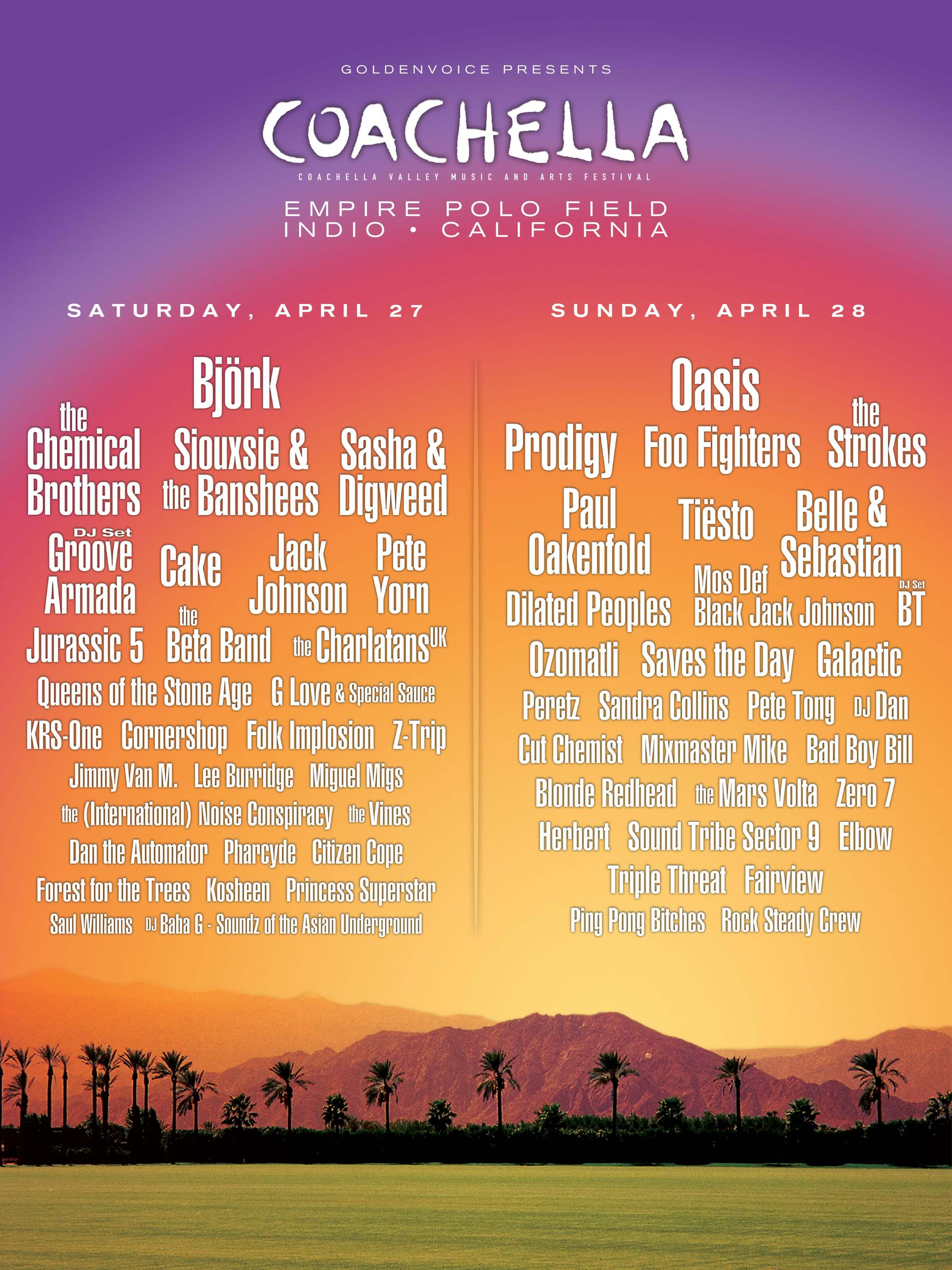 Coachella lineup poster