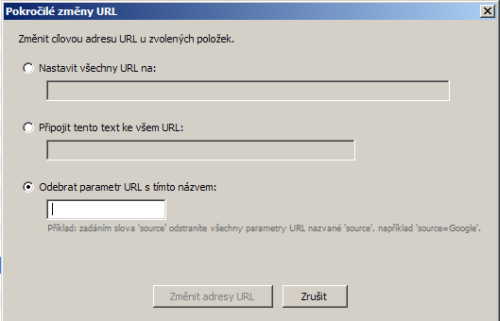 Pokročilé změny URL