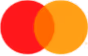 Mastercard sin logo, to sirkler som overlapper hverandre i rød og gul farge.