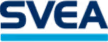 Svea finans sin logo i mørkeblått med turkis strek under