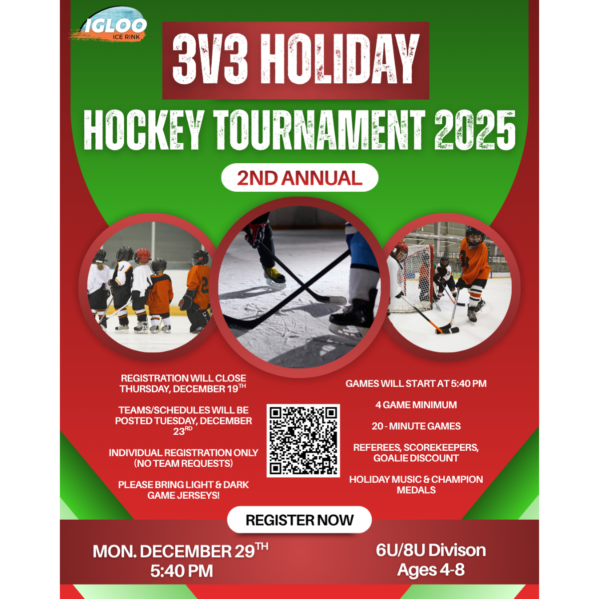 6U- 8U Holiday 3v3