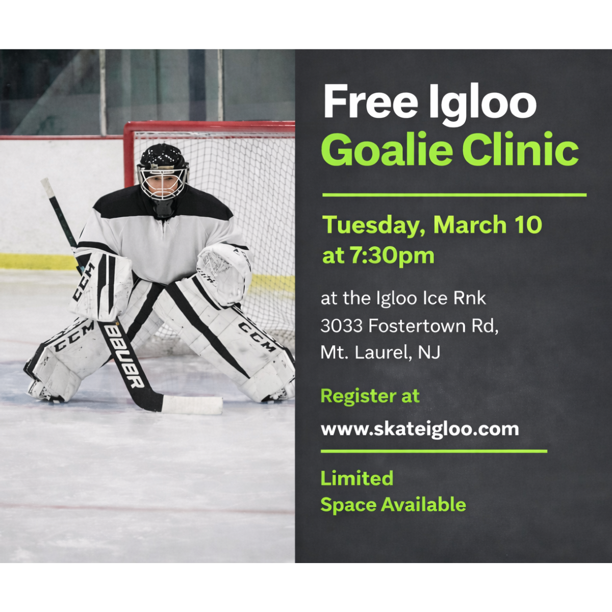 Free Goalie Clinic