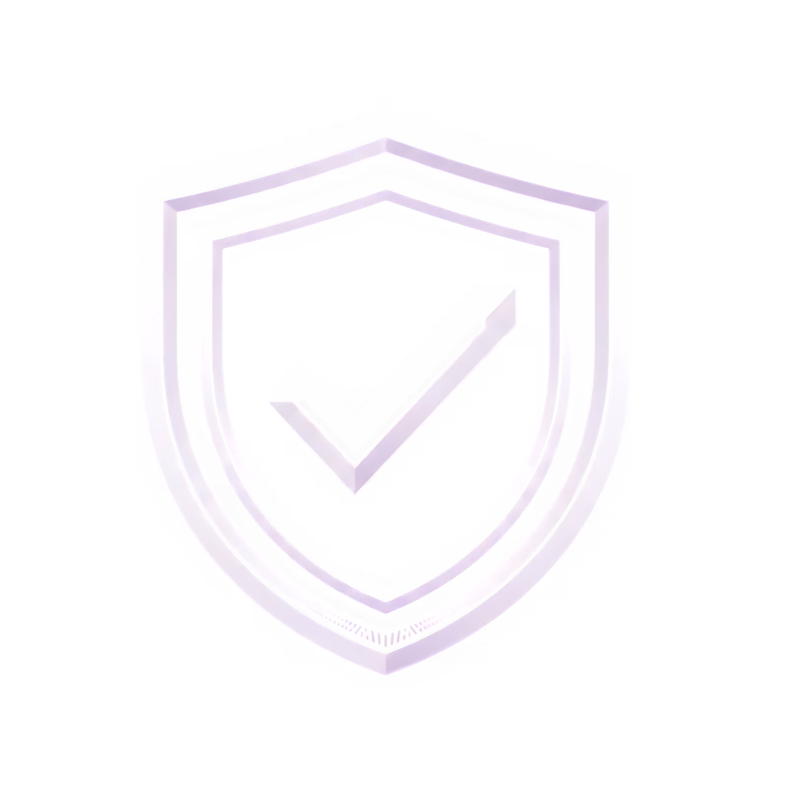 Shield outline with a check mark inside symbolizing security or protection.