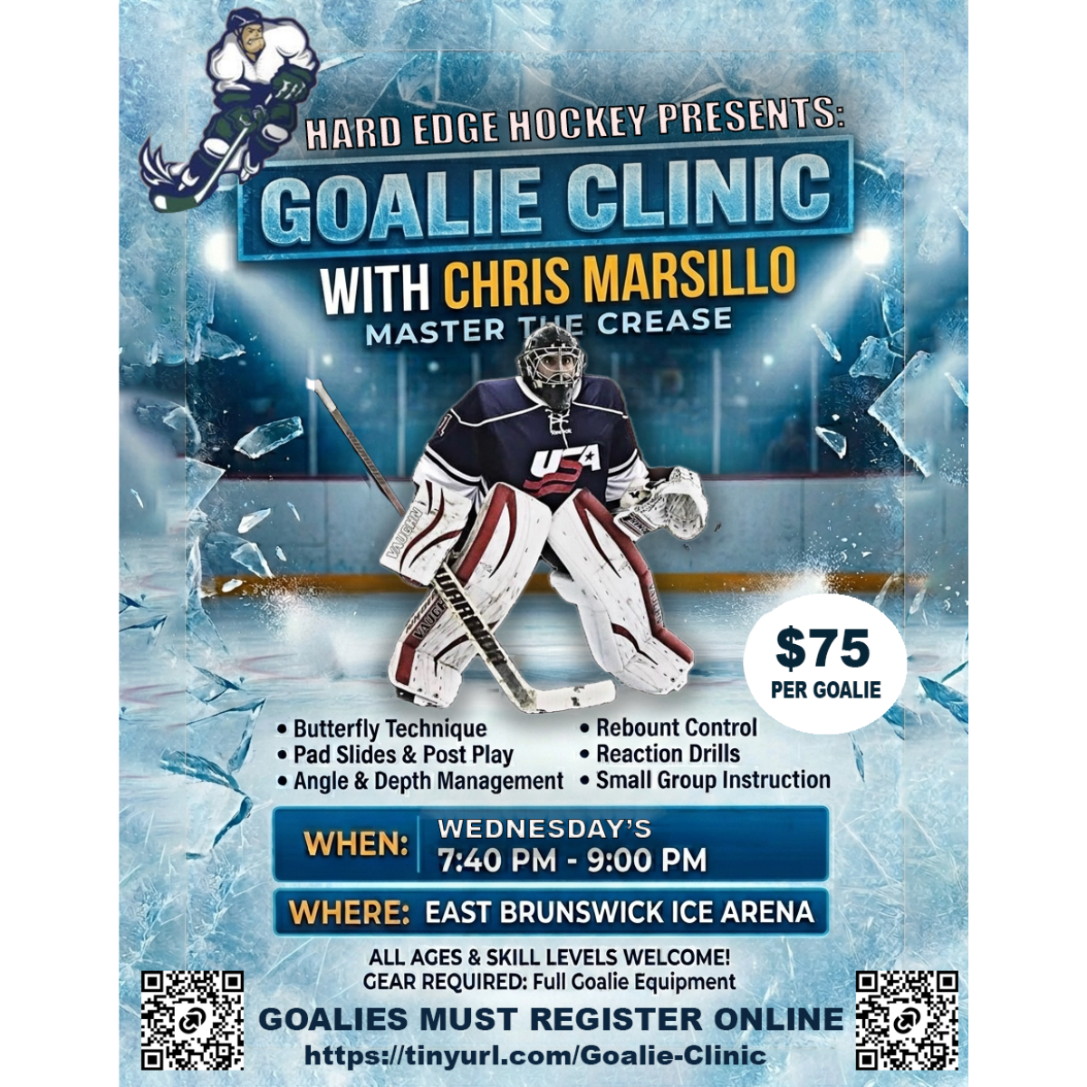 2026 HEH Goalie Clinic - Wednesday Nights - EB Rink