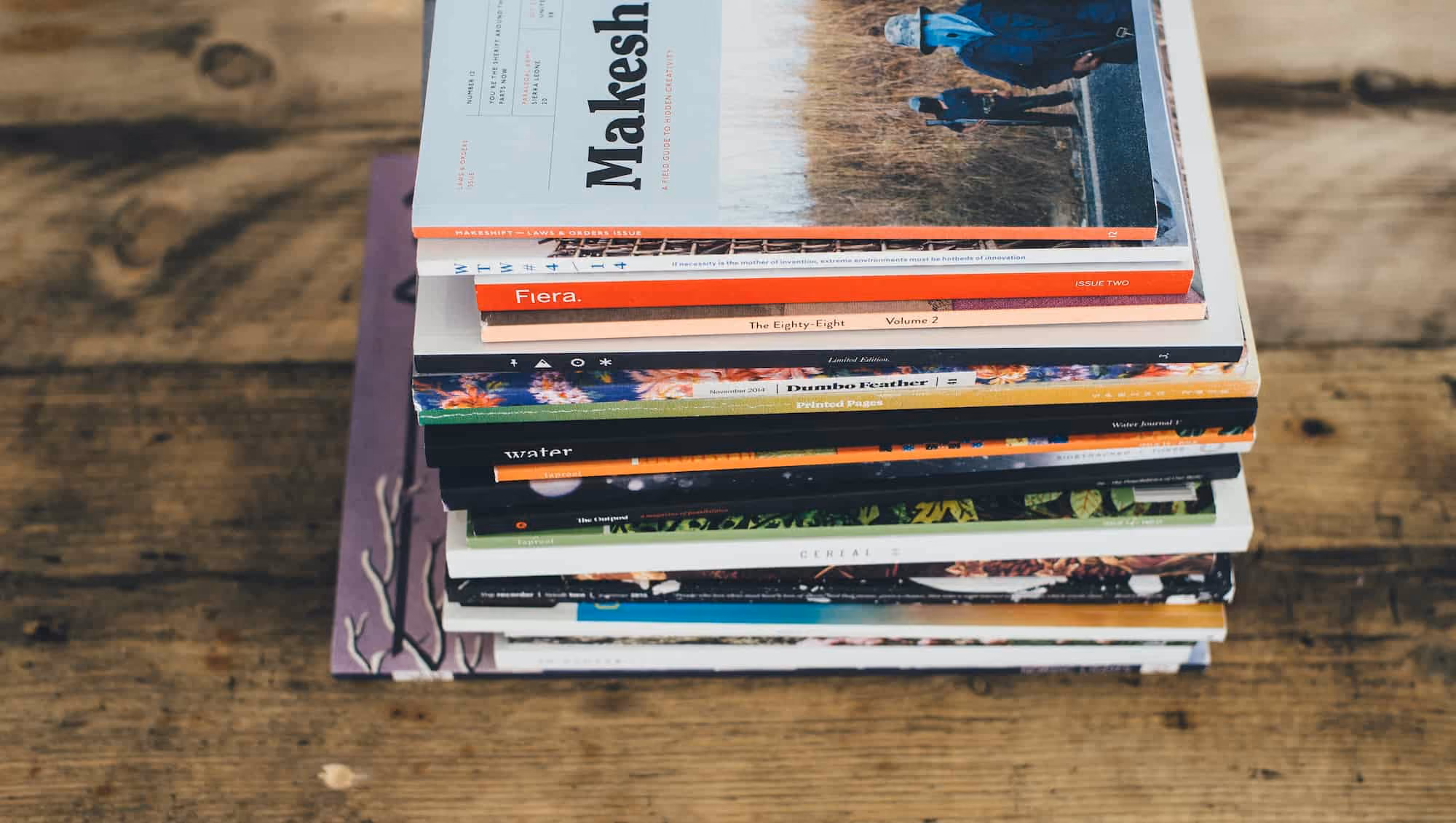 stack of sustainablity magazines