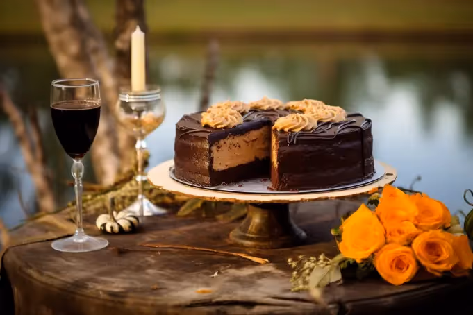 A fall themed wedding cake