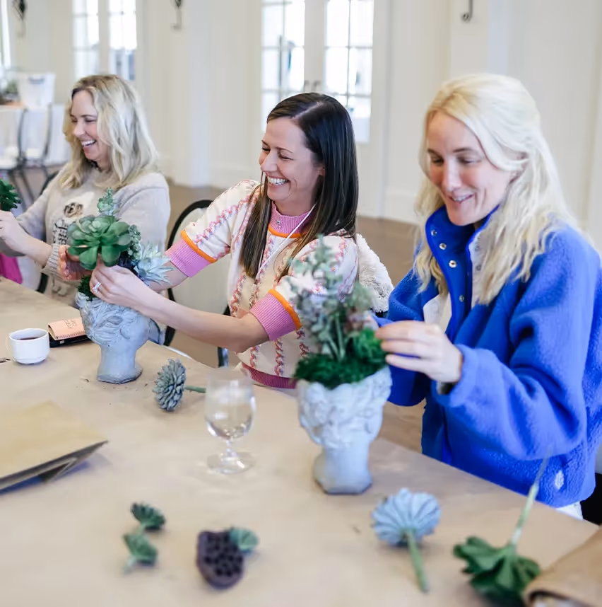 Group of women enjoying creative art acitivity