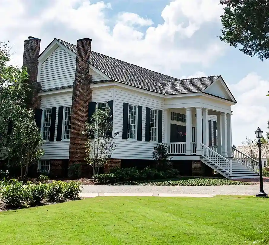 Big House with freshly cut grass