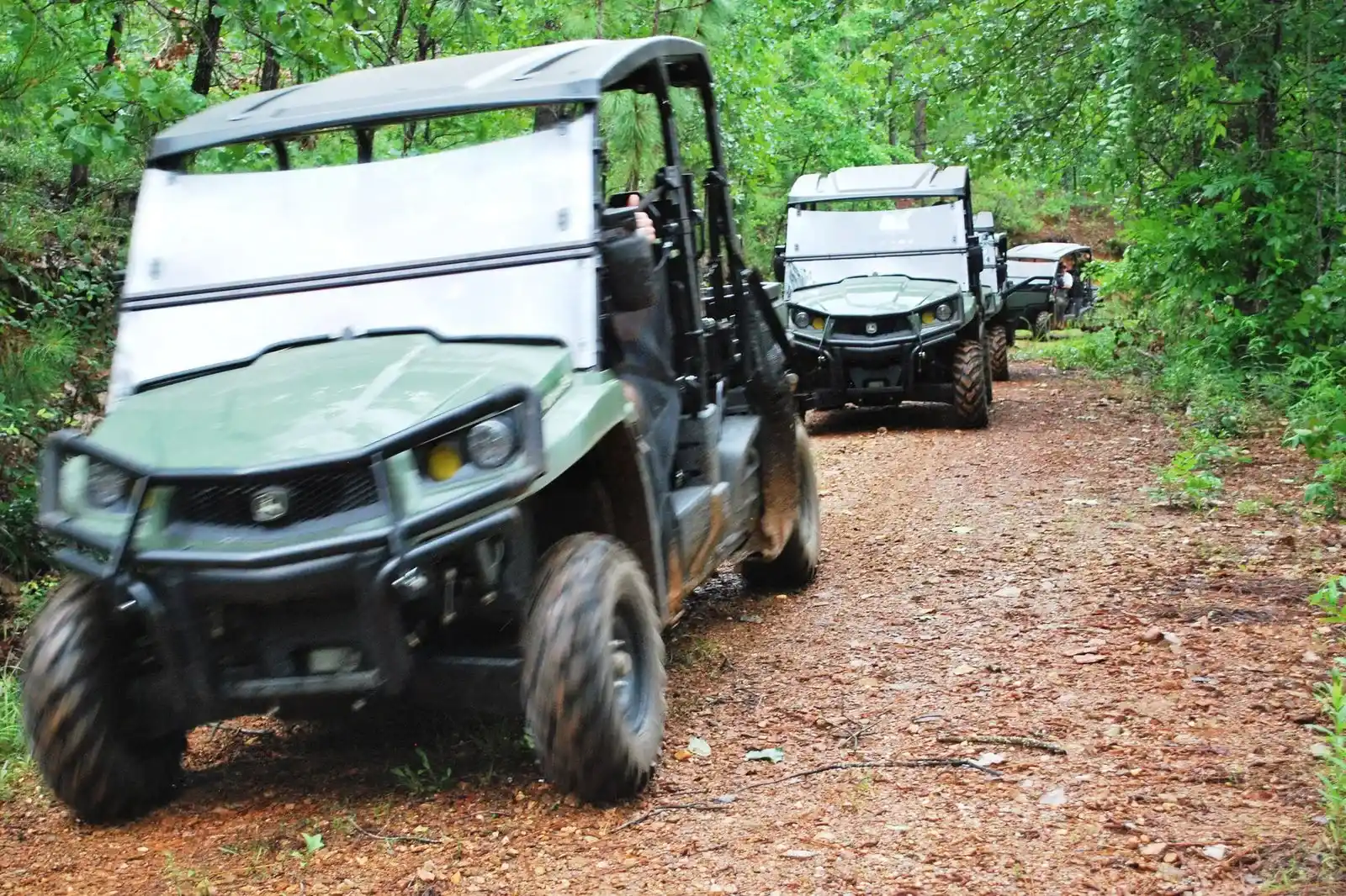 A green UTV vehicle