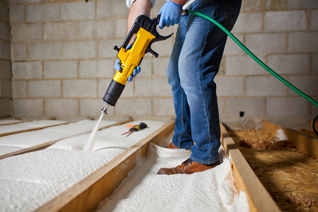 Retrofit insulation project improving energy efficiency in an older structure