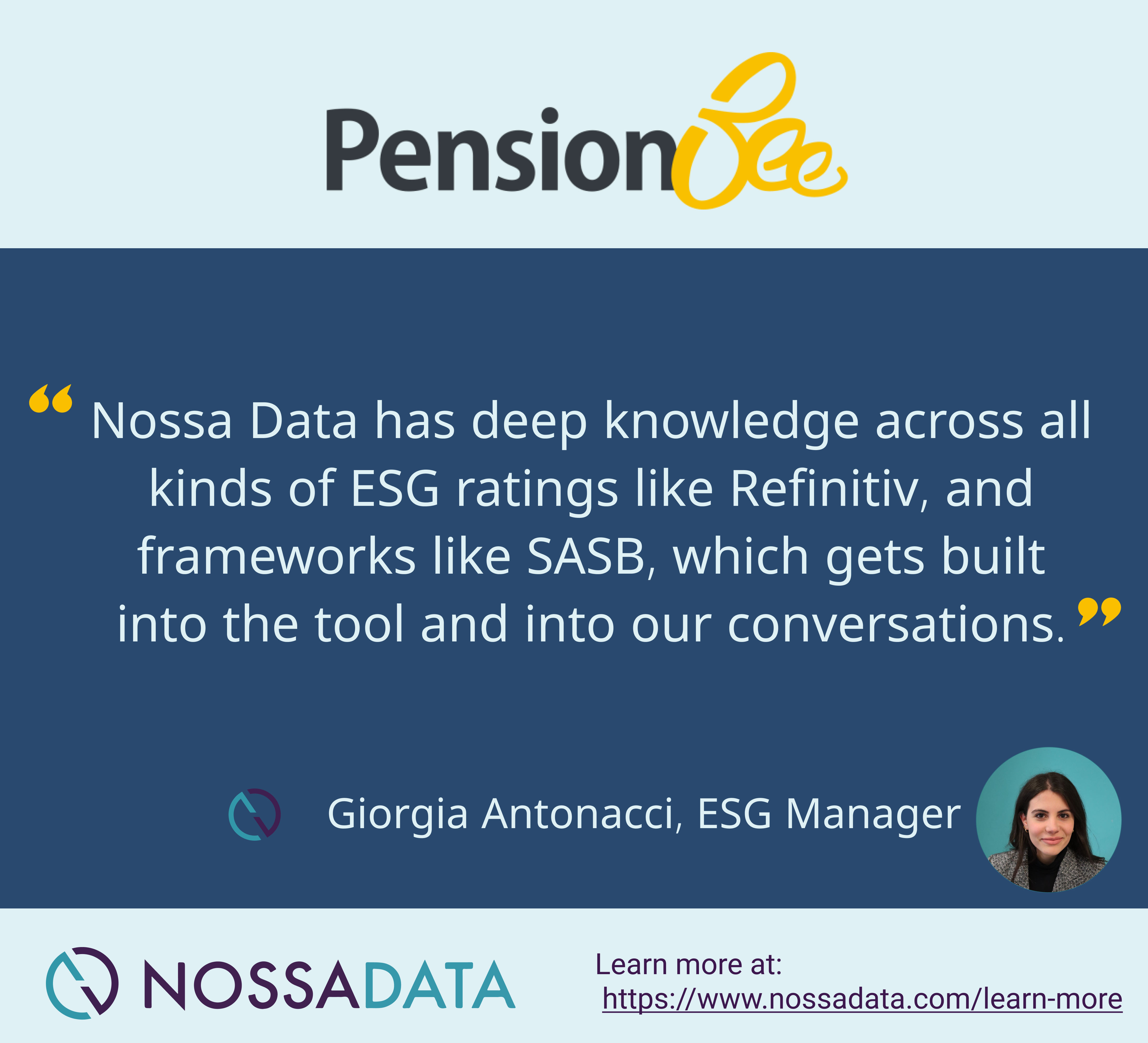 pensionbee using nossa data esg reporting software to improve esg processes like sasb cdp gri wdi